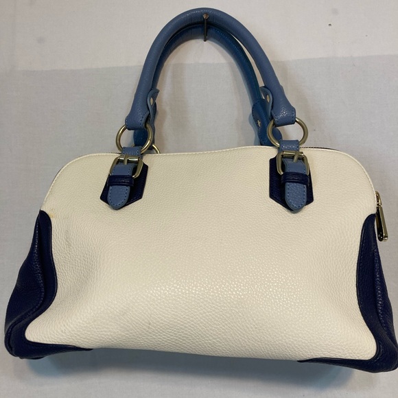 LIZ CLAIBORNE NAVY BLUE & CREAM MULTI POCKET PURSE NWOT - Picture 8 of 9